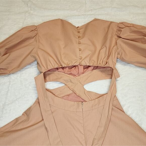 CLEARANCE! NWT Lucca Whitney Puff Sleeve Cutout Rodeo Dress, Coral, Size X-Small - Picture 12 of 13